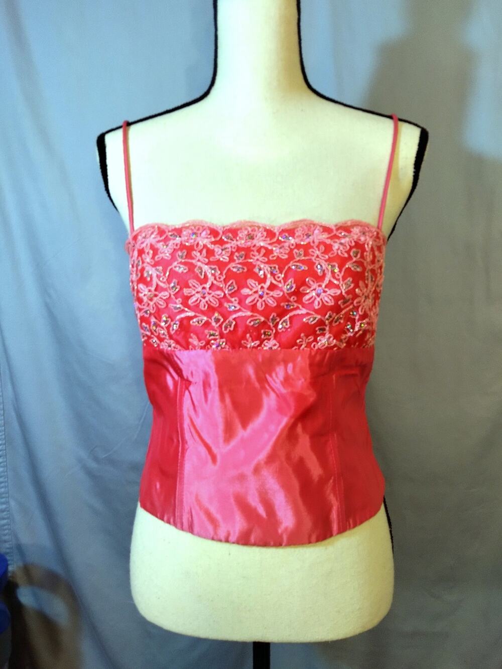 Vintage City Triangles Pink Corset Style Tank Top